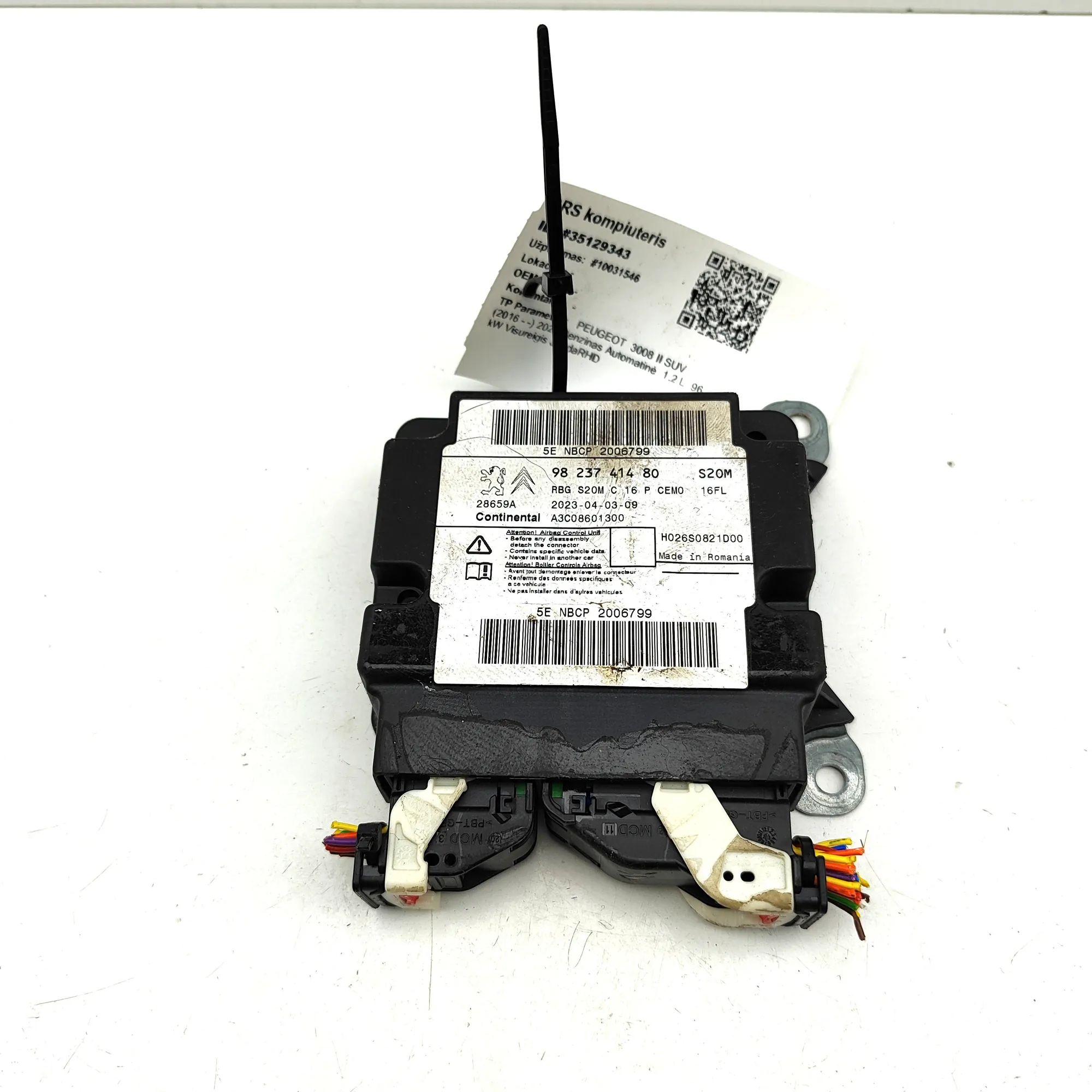Peugeot 3008 SRS Control Unit SRS Control Unit — PEUGEOT 3008 (II SUV) (2016-...