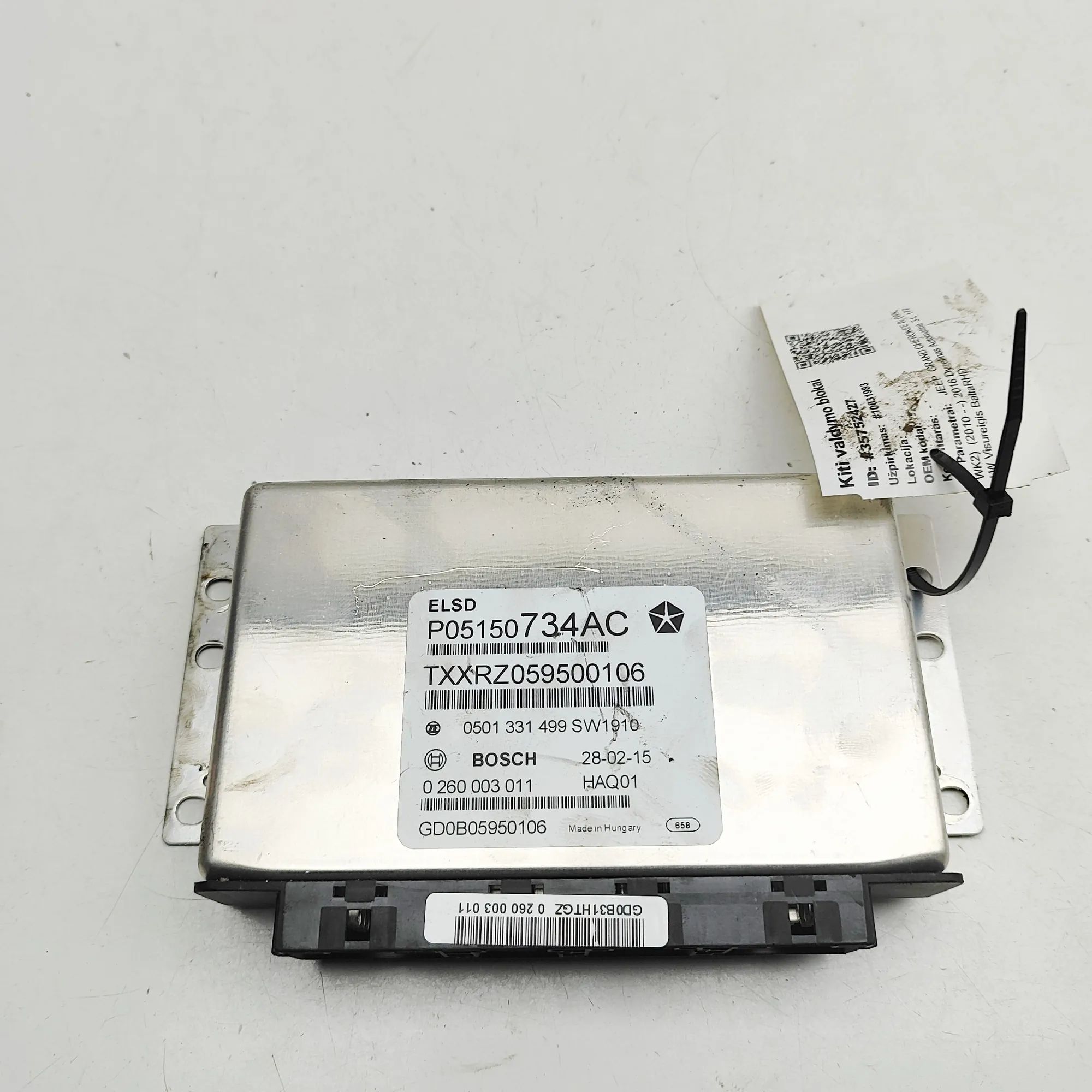 Jeep Grand Cherokee (WK) Gearbox Control Unit Gearbox control unit — JEEP GRAND CHEROKEE (IV ...