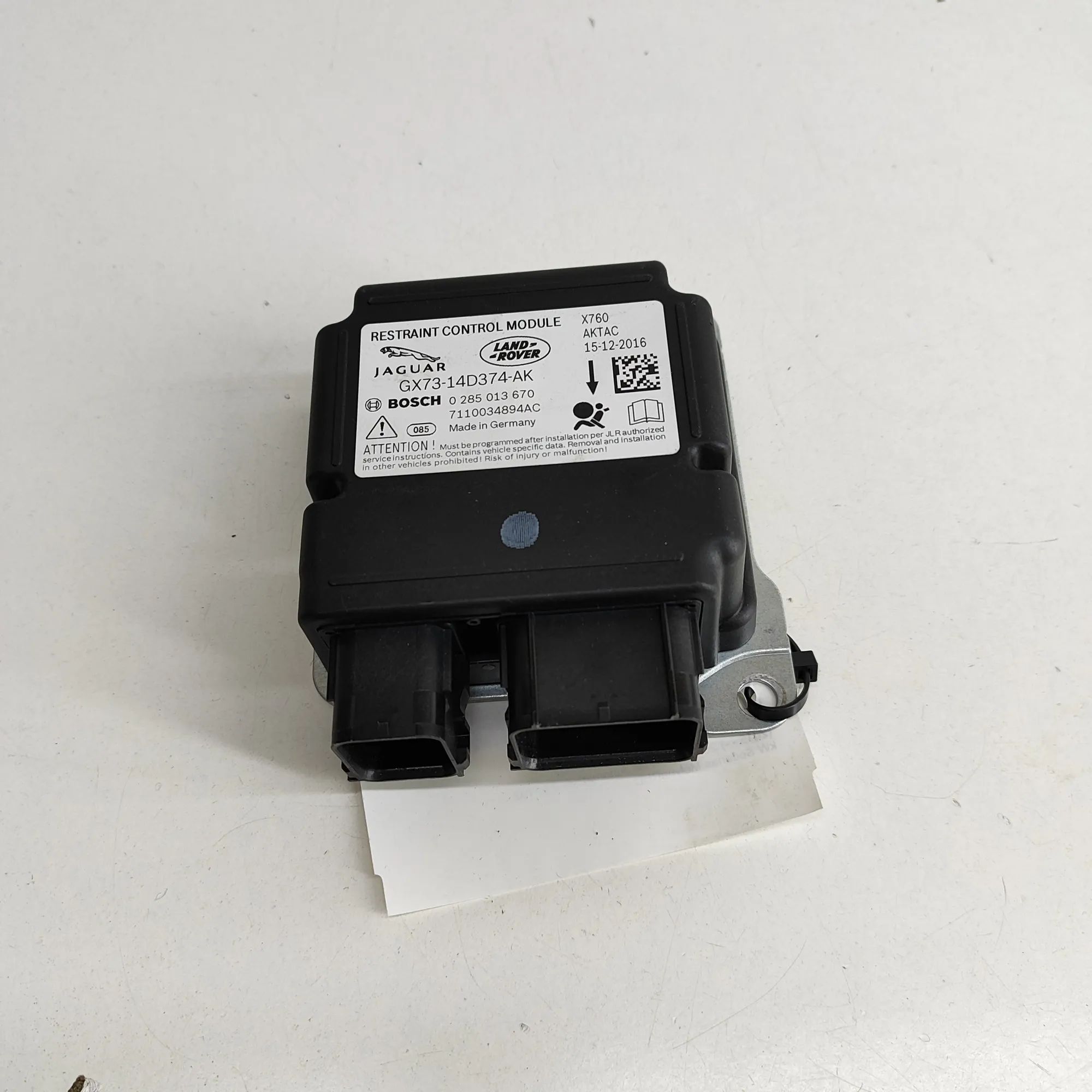 Jaguar XE SRS Control Unit SRS Control Unit — JAGUAR XE (X760) (2015-...) ...