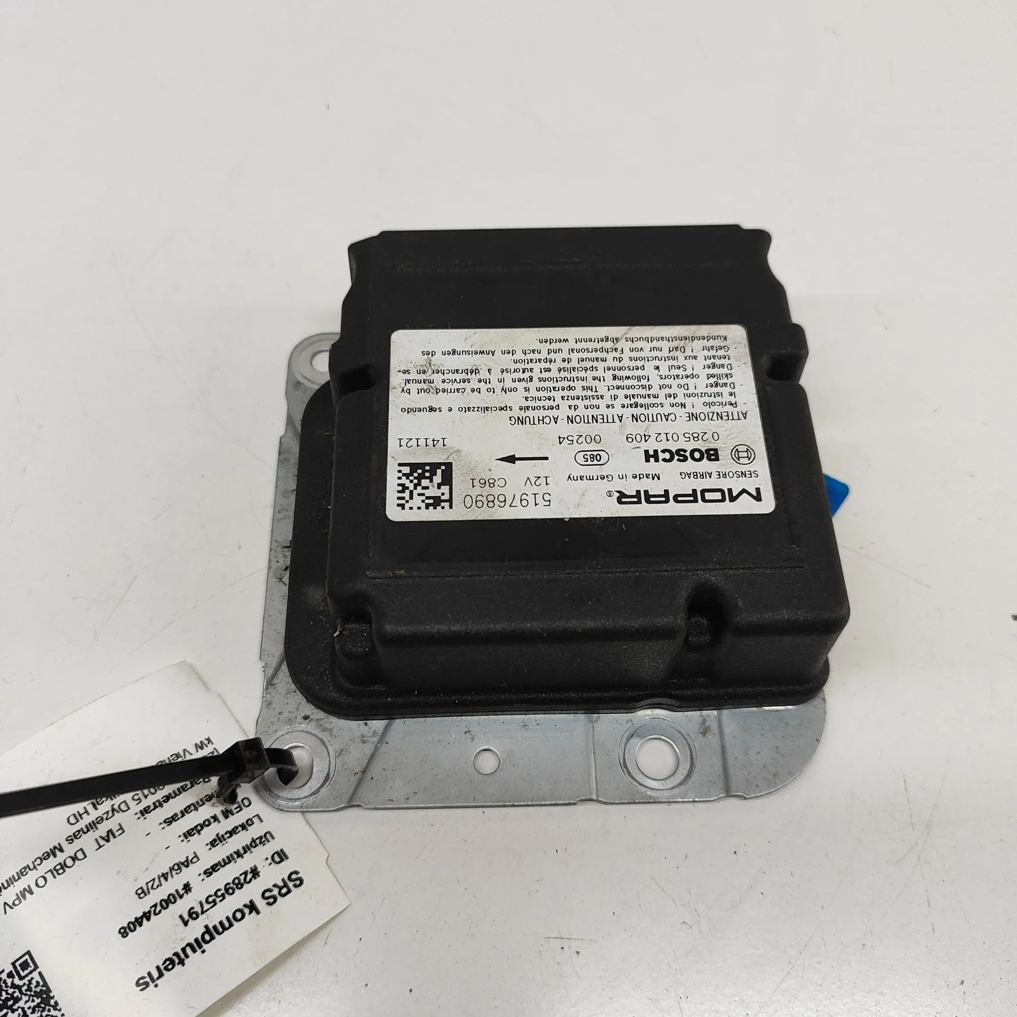 Fiat Doblo (263) SRS Control Unit SRS Control Unit — FIAT DOBLO (MPV 263_) (2009-...