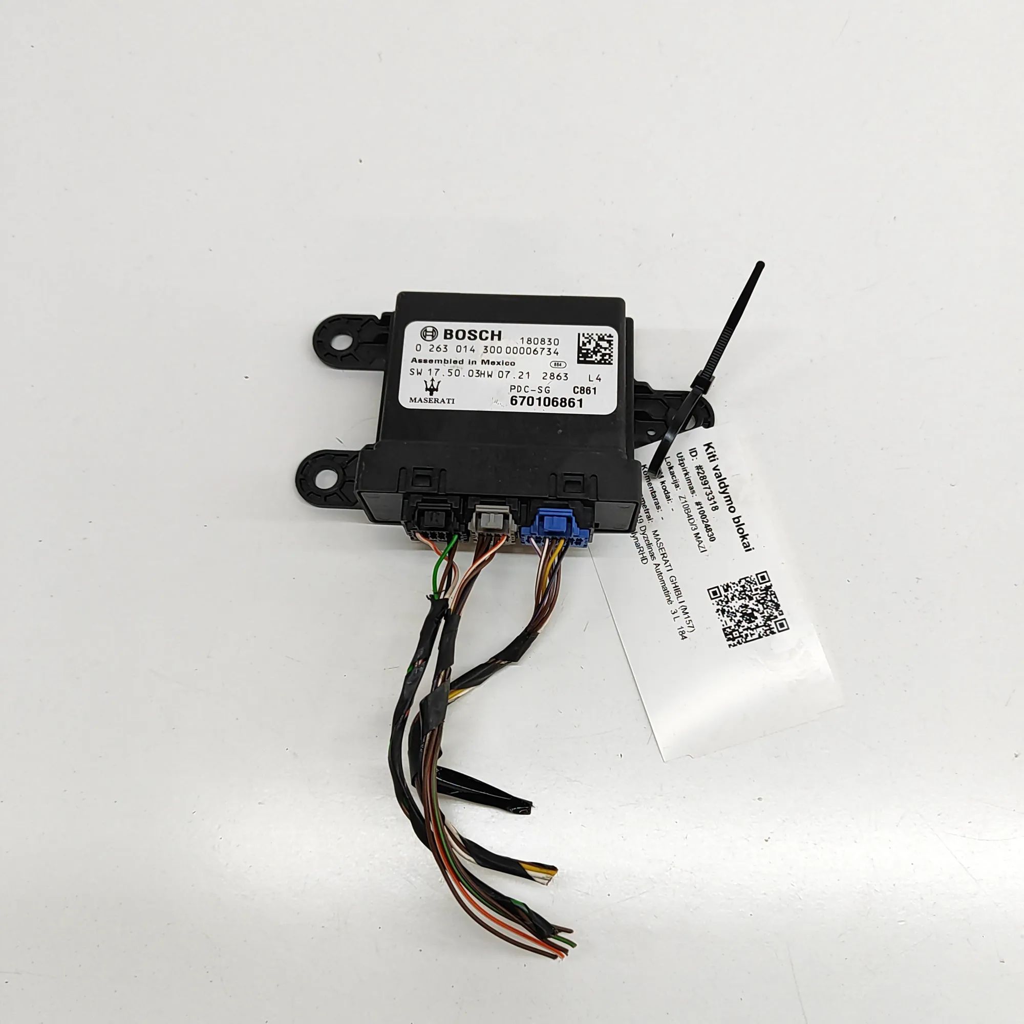 Maserati Ghibli PDC Parking Sensor Control Unit PDC Parking Sensor Control Unit — MASERATI GHIB...