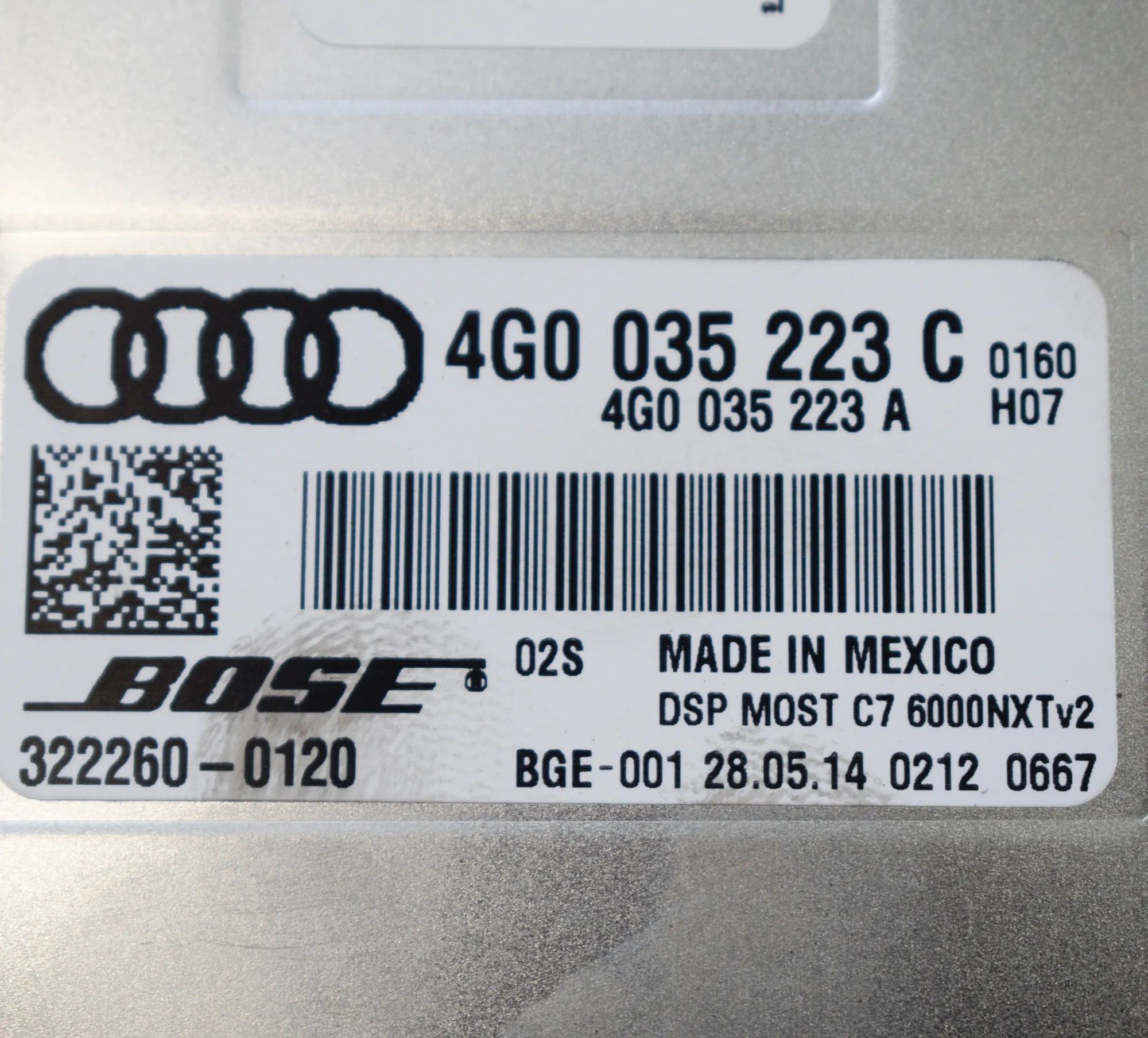 Audi A7 (4G) Sound amplifier Sound amplifier — AUDI A7 (Sportback 4GA, 4GF) ...