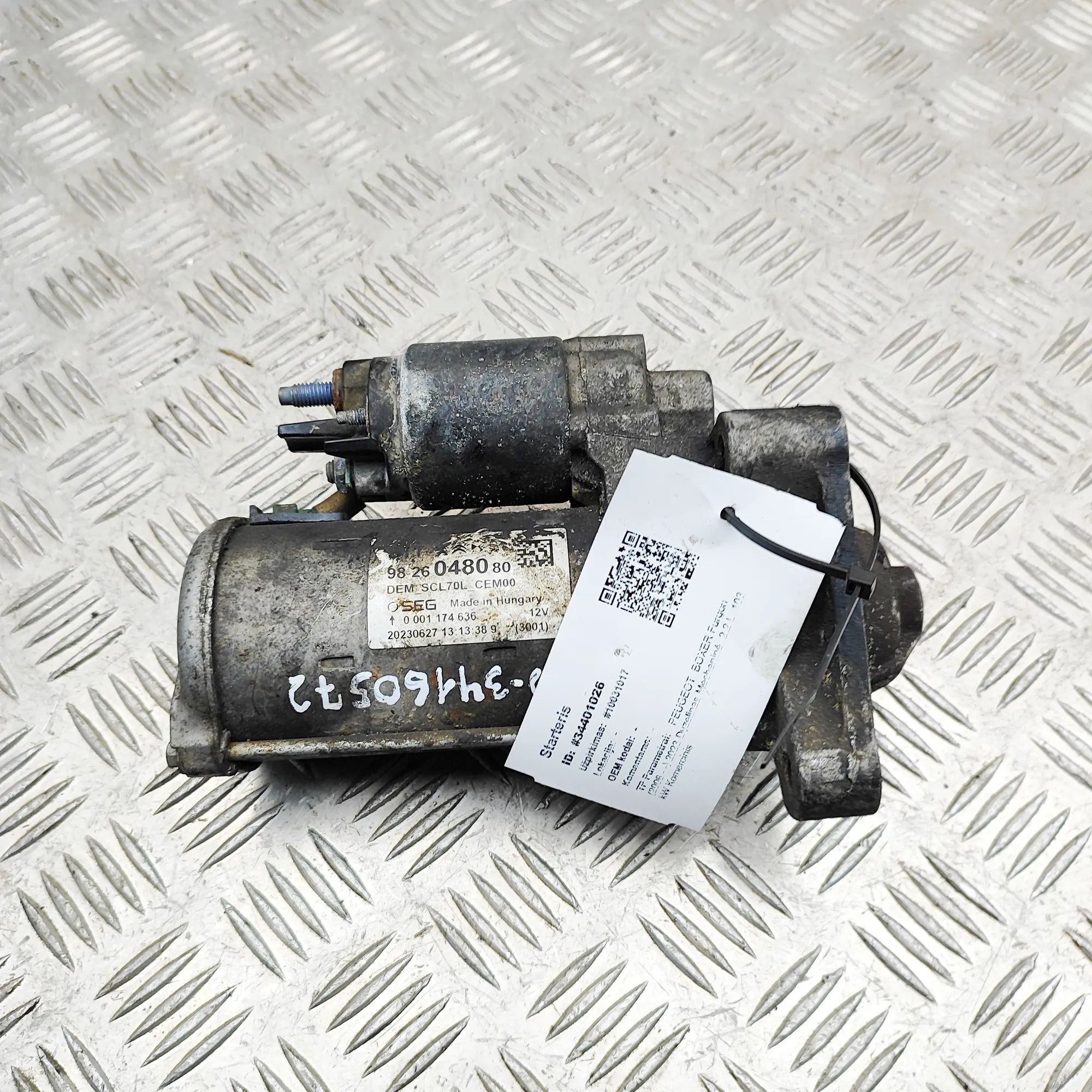 Peugeot Boxer Starter Motor Starter motor — PEUGEOT BOXER (Van) (2006-...) ...