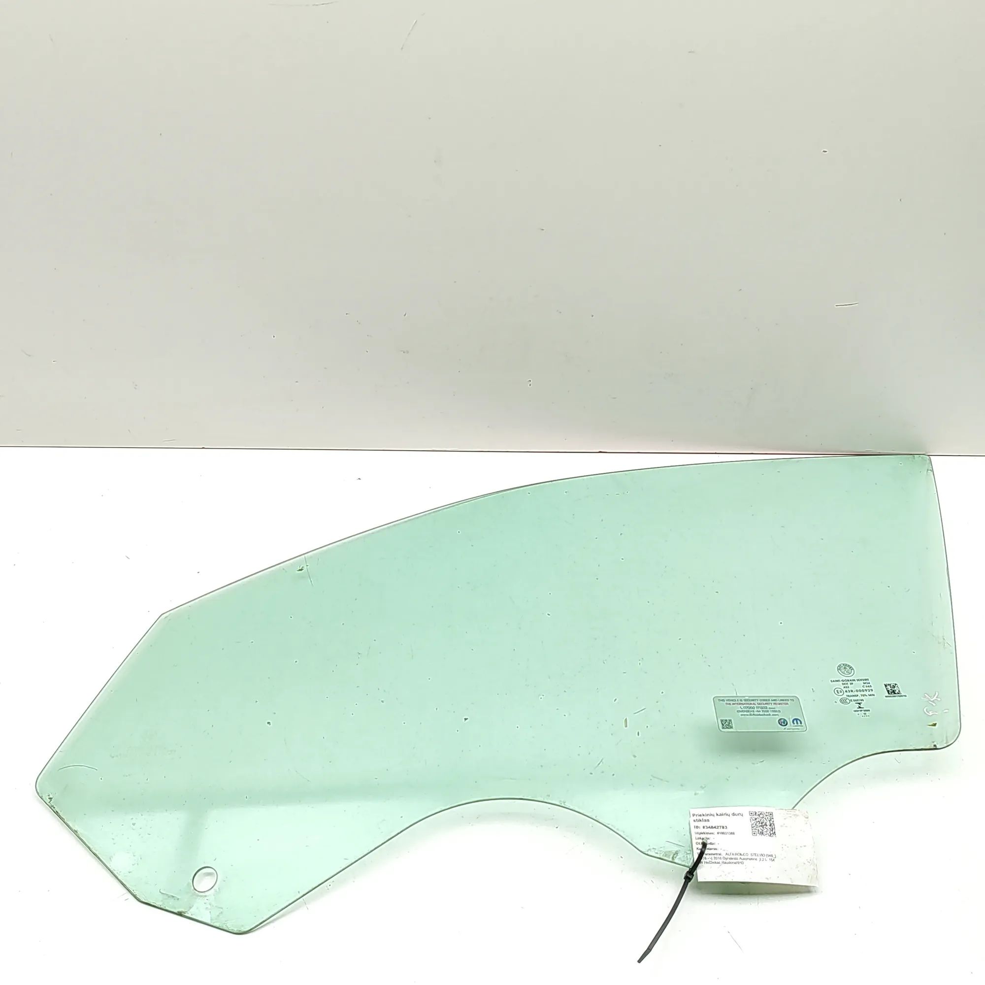 Alfa-Romeo Stelvio Front Left Door Window Front Left Door Window — ALFA ROMEO STELVIO (94...