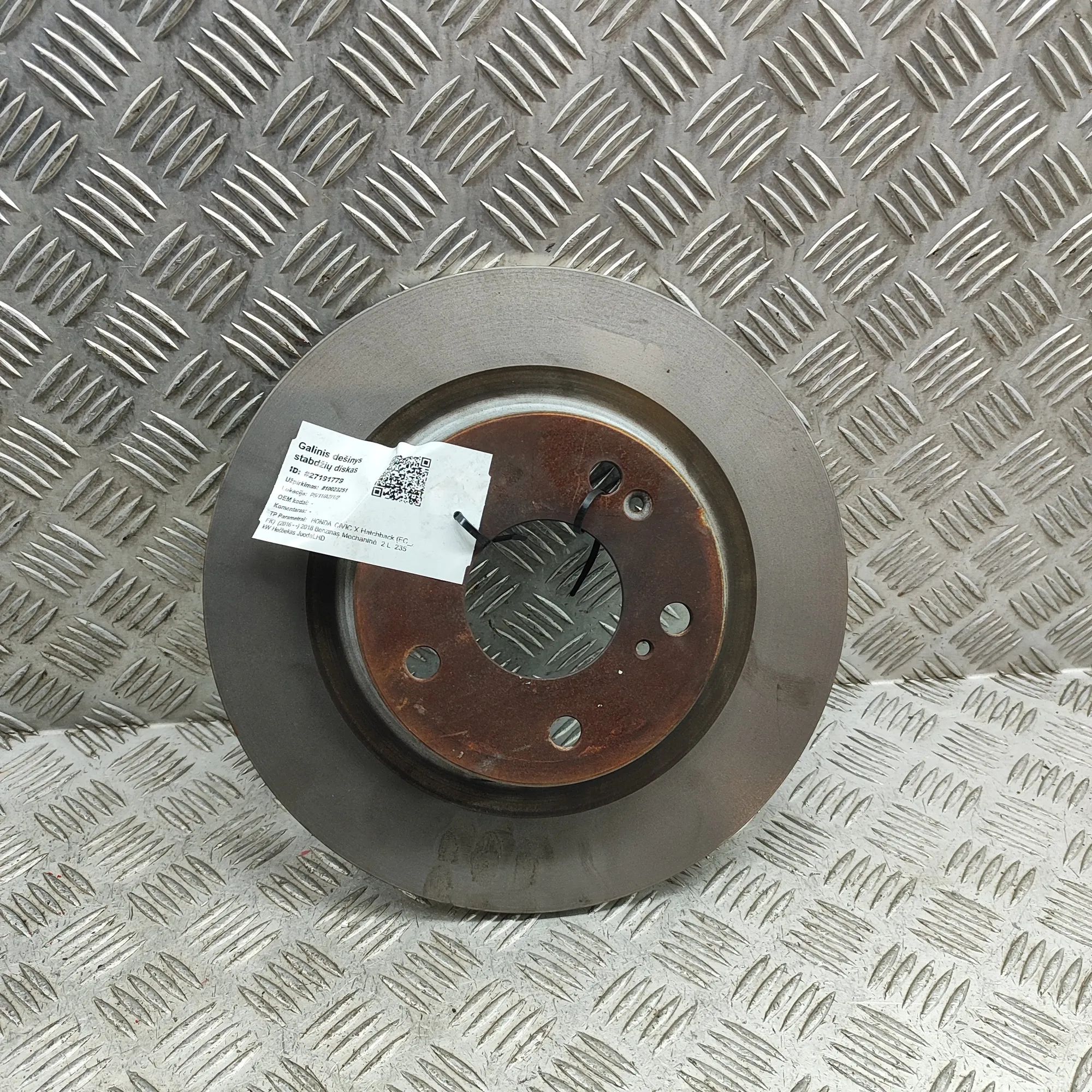 Honda Civic Rear Right Brake Disc Rear Right Brake Disc — HONDA CIVIC (X Hatchbac...