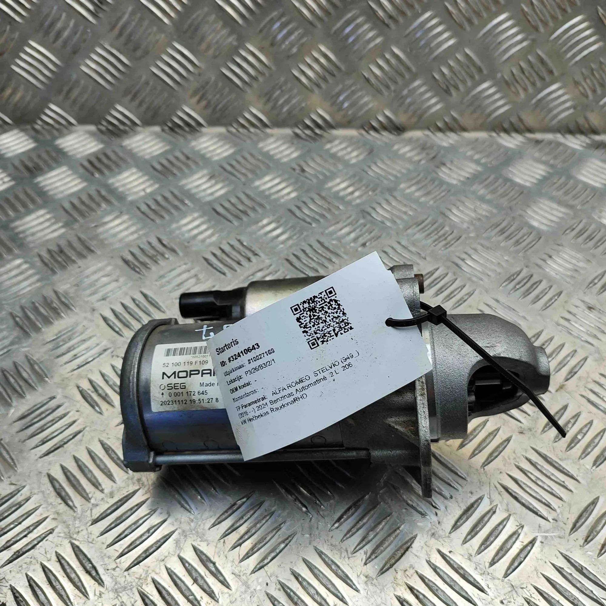 Alfa-Romeo Stelvio Starter Motor Starter motor — ALFA ROMEO STELVIO (949_) (2016...