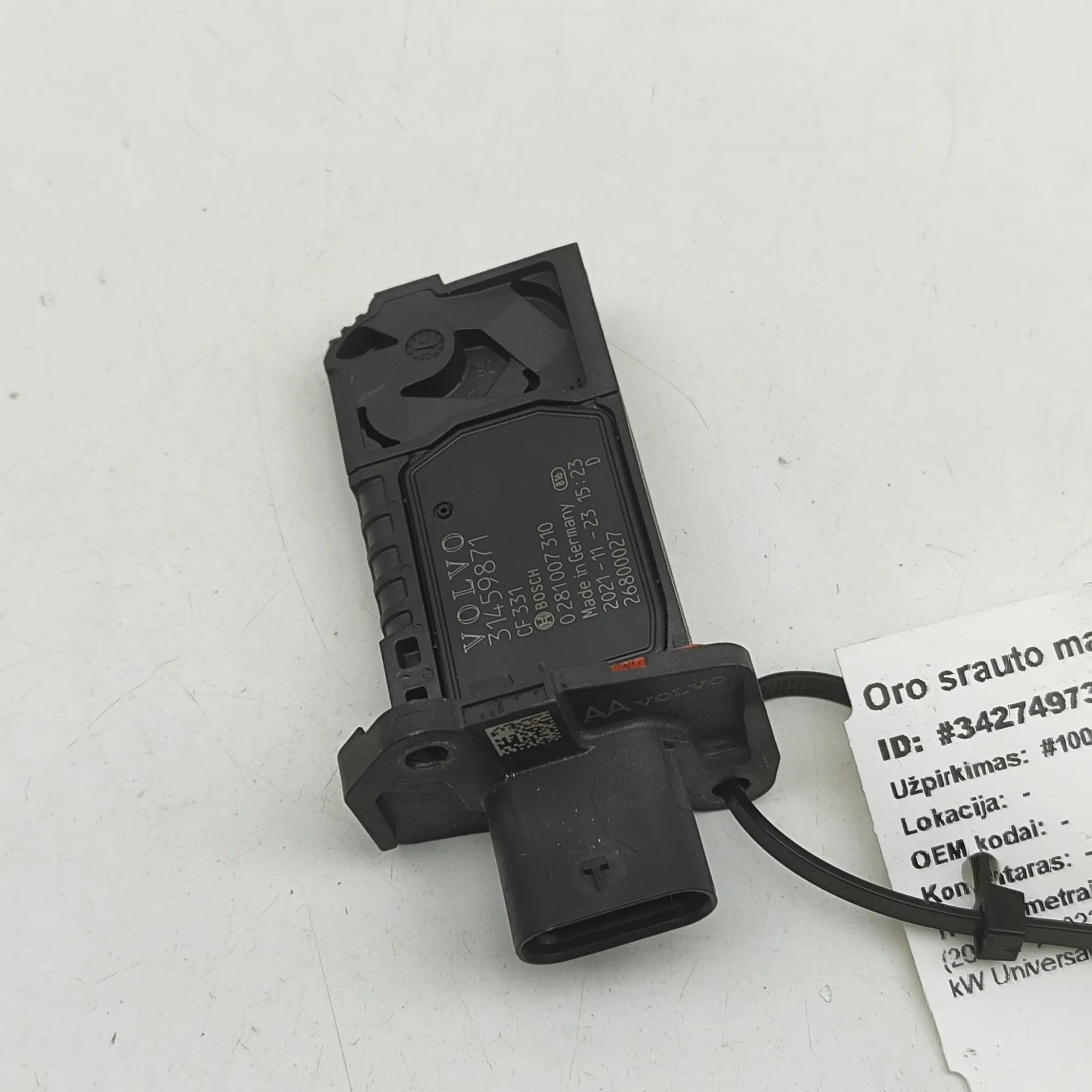 Volvo V60 Mass airflow sensor (MAF) Mass airflow sensor (MAF) — VOLVO V60 (II 225, ...