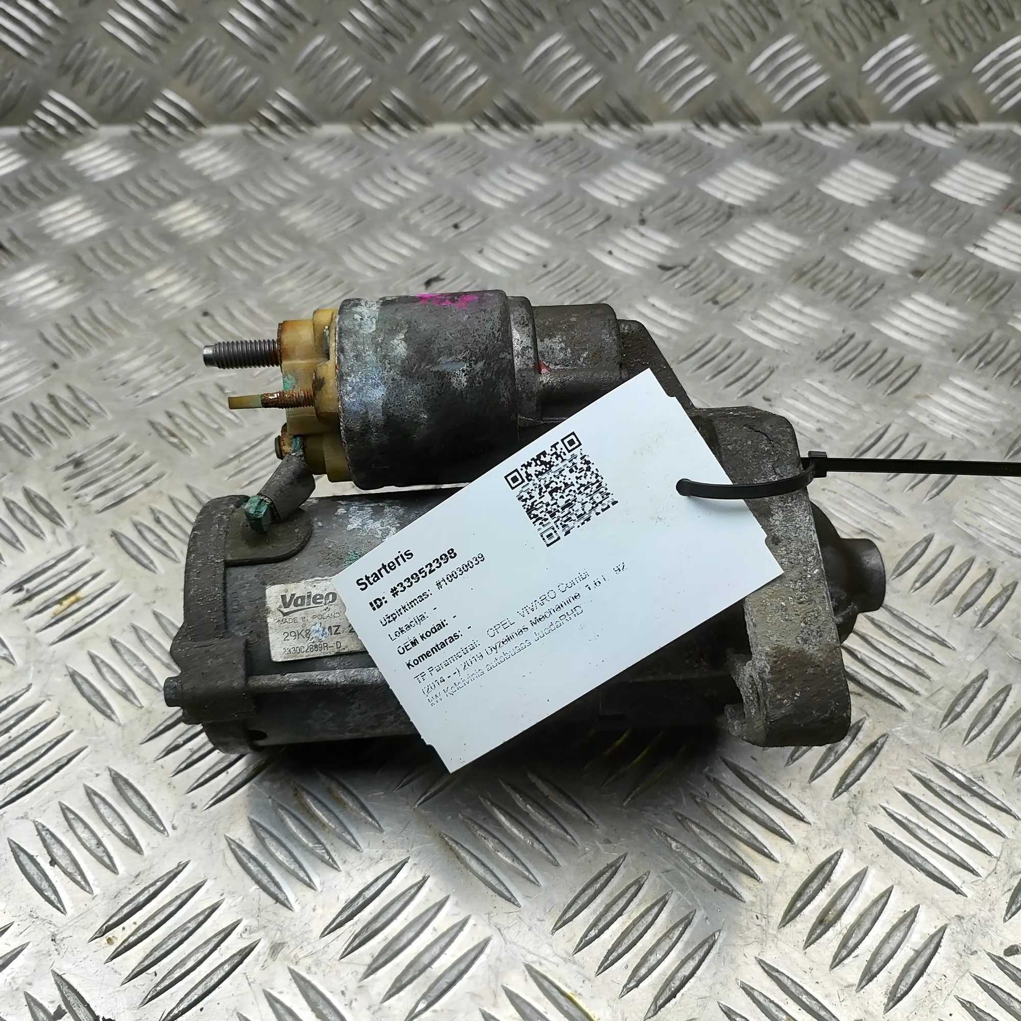 Opel Vivaro (B) Starter Motor Starter motor — OPEL VIVARO (Combi) (2014-...) ...