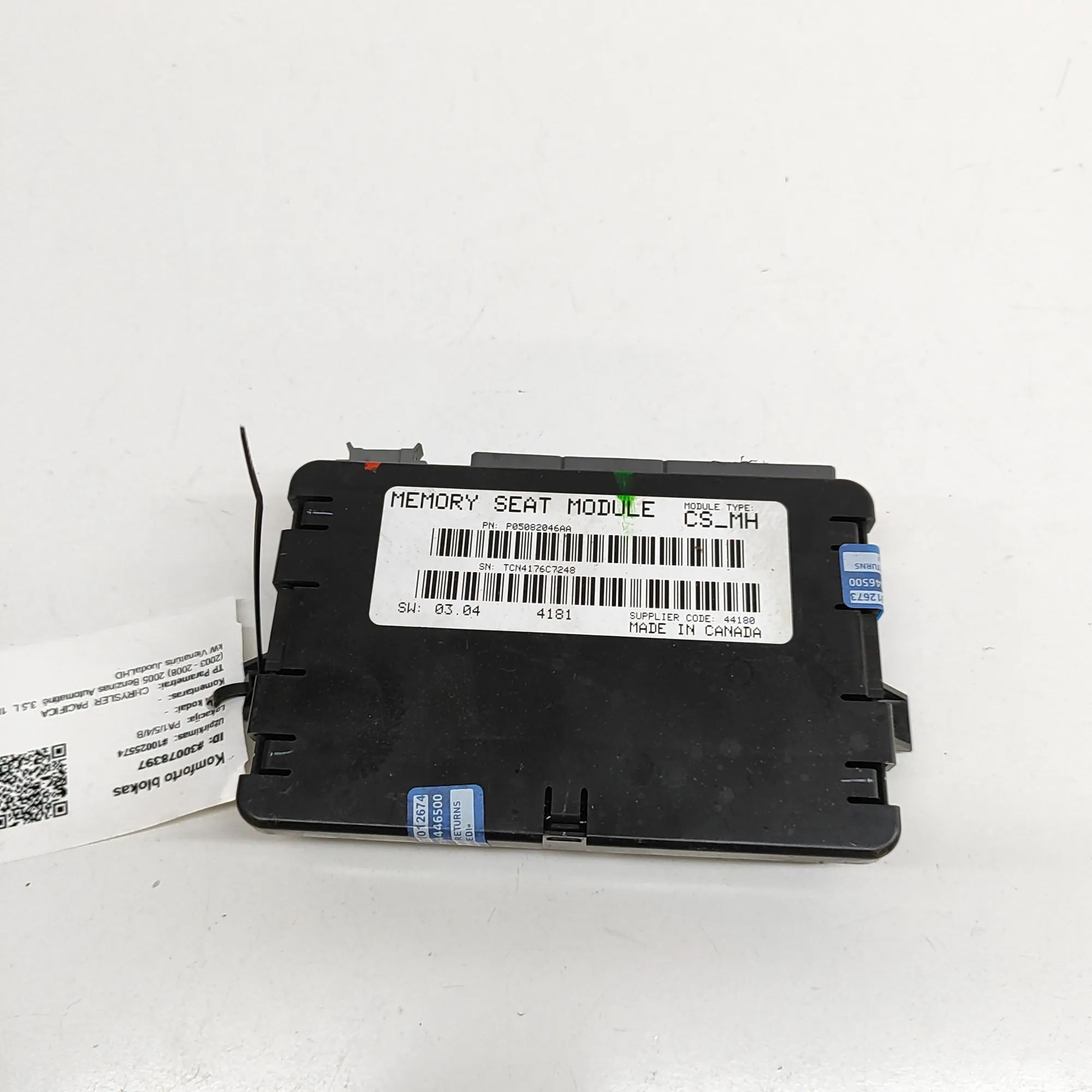 Chrysler Pacifica Front Left Seat Control Unit Front Left Seat Control Unit — CHRYSLER PACIFIC...
