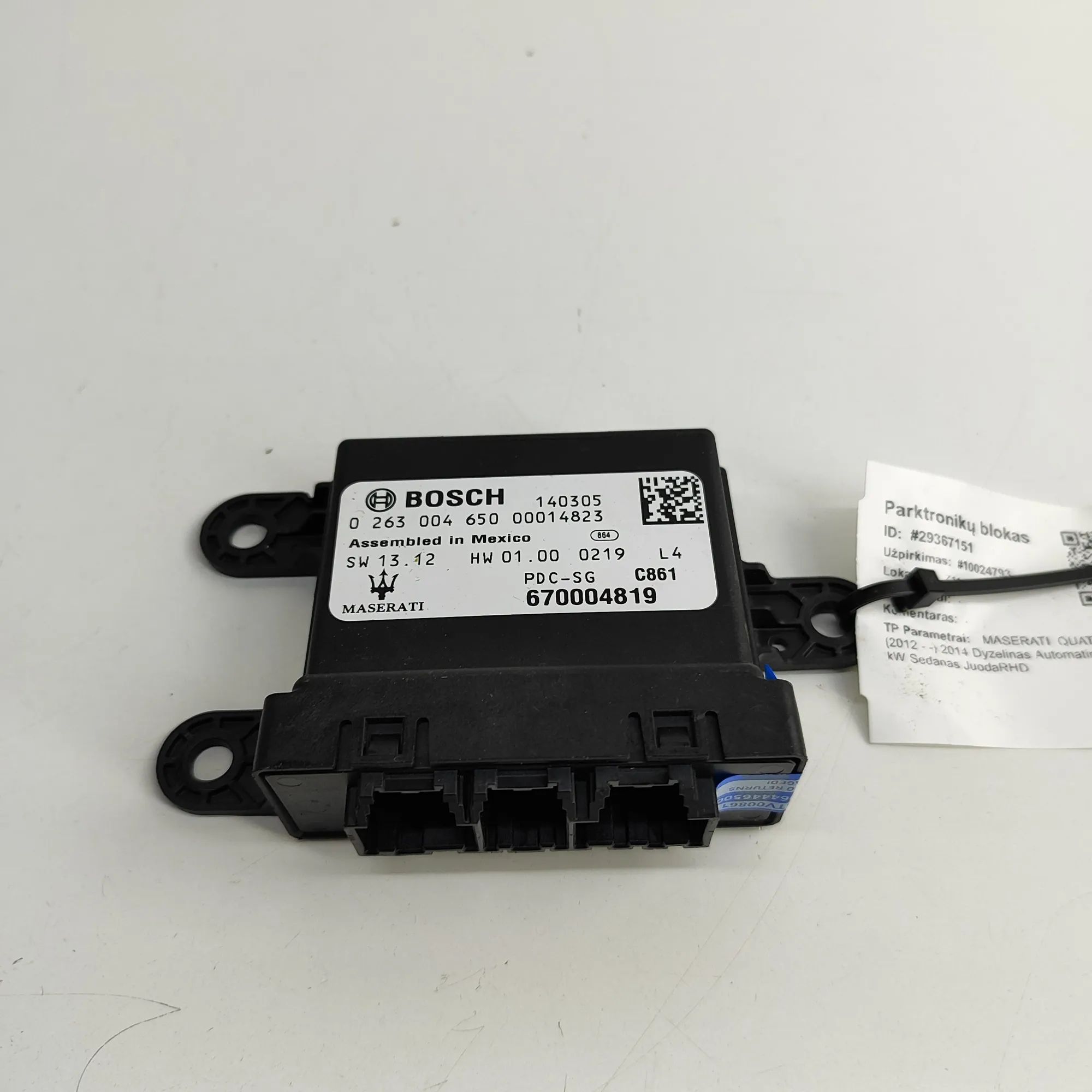 Maserati Quattroporte PDC Parking Sensor Control Unit PDC Parking Sensor Control Unit — MASERATI QUAT...