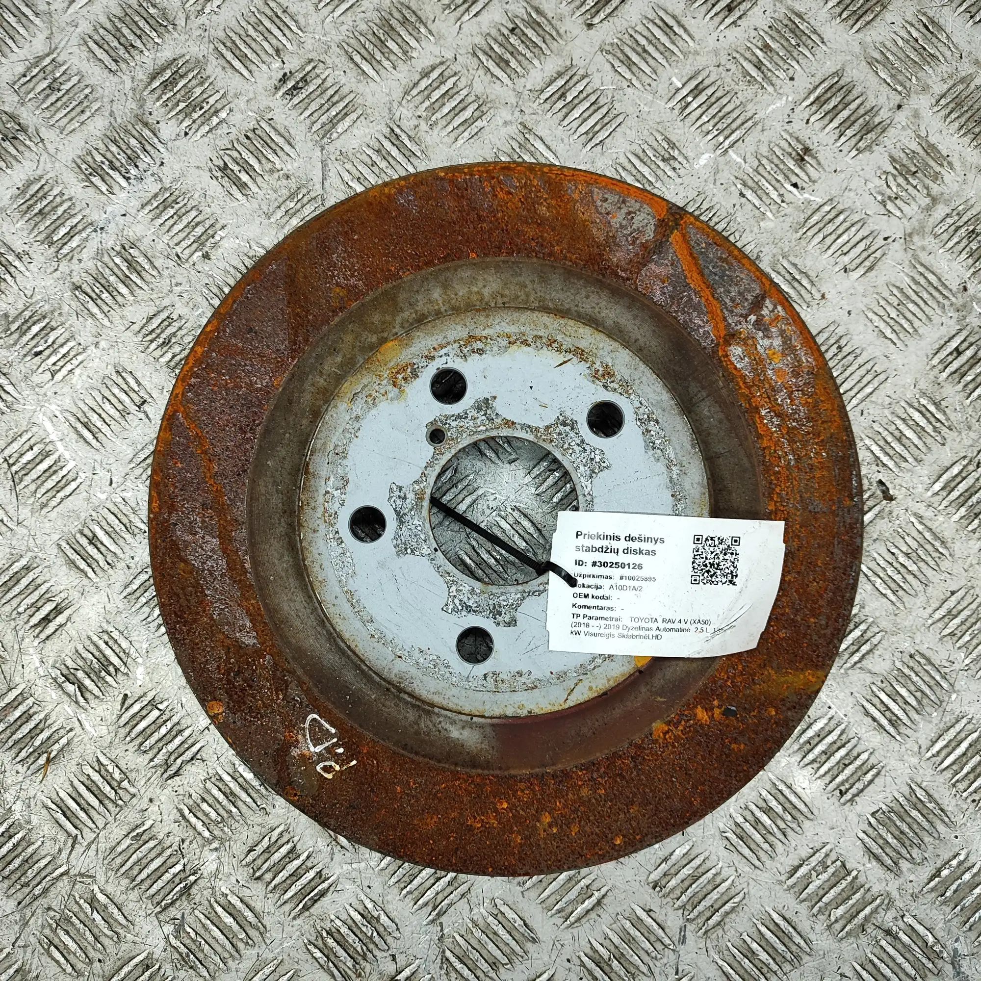 Toyota RAV4 (XA40) Front Right Brake Disc Front Right Brake Disc — TOYOTA RAV (4 V XA50) ...