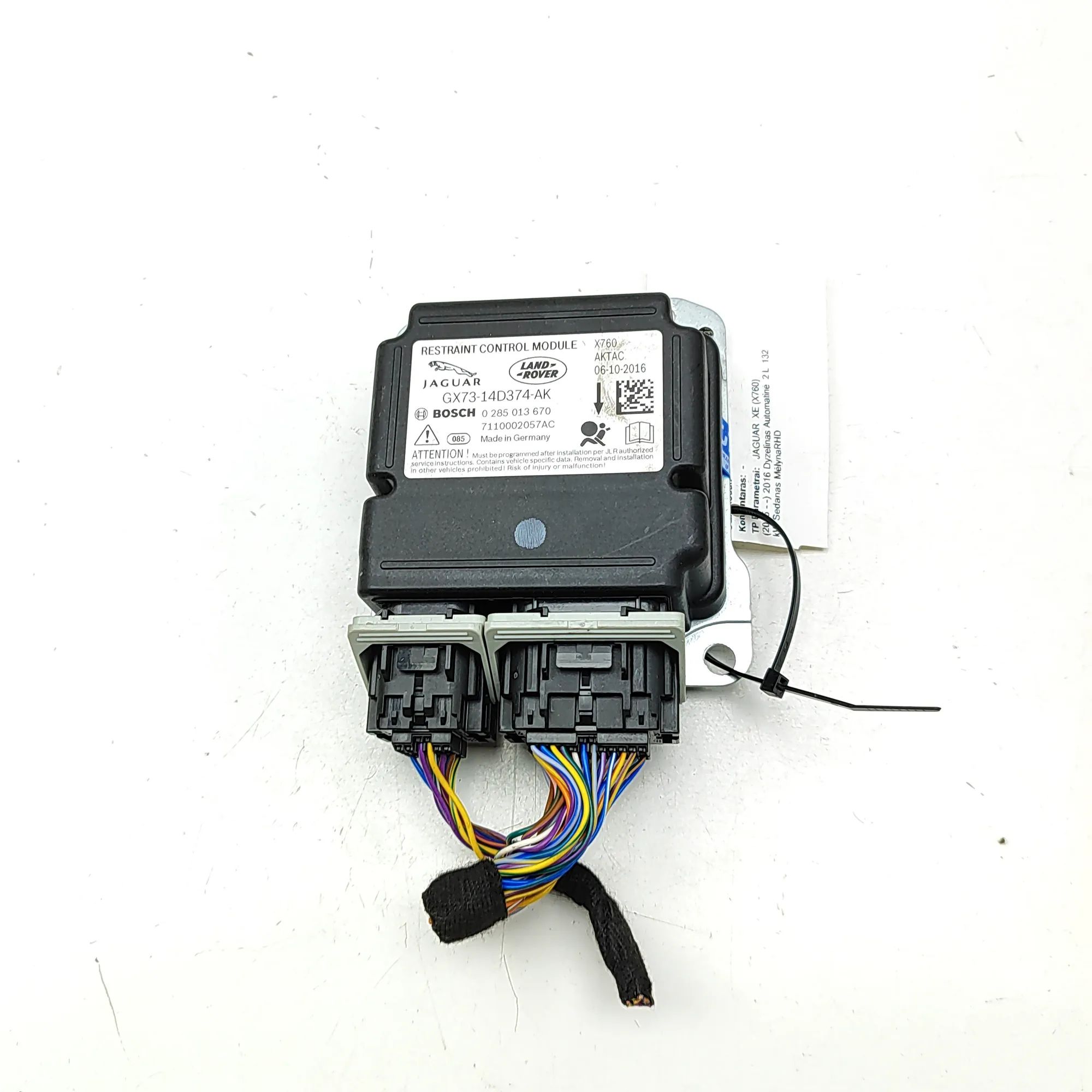 Jaguar XE SRS Control Unit SRS Control Unit — JAGUAR XE (X760) (2015-...) ...