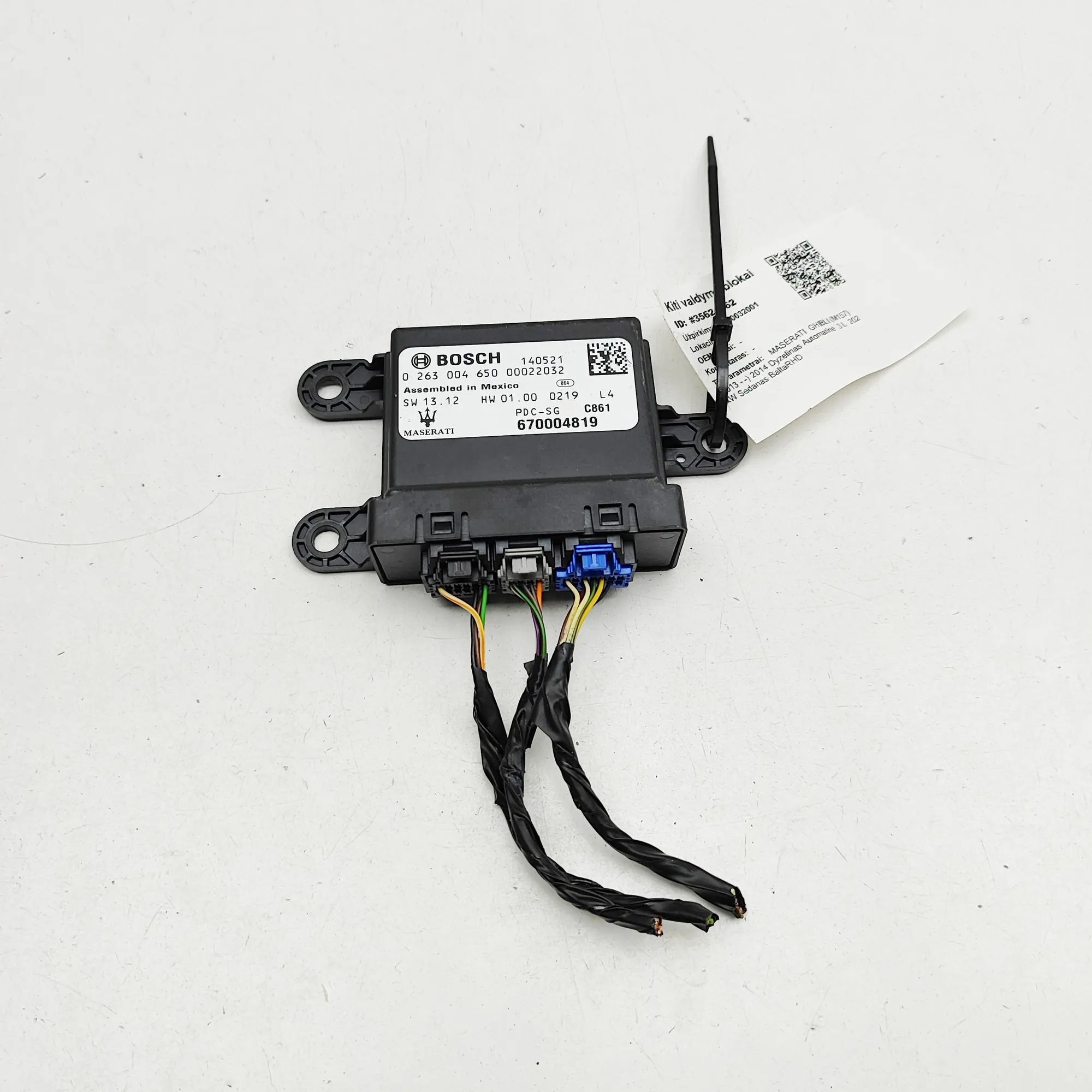 Maserati Ghibli PDC Parking Sensor Control Unit PDC Parking Sensor Control Unit — MASERATI GHIB...