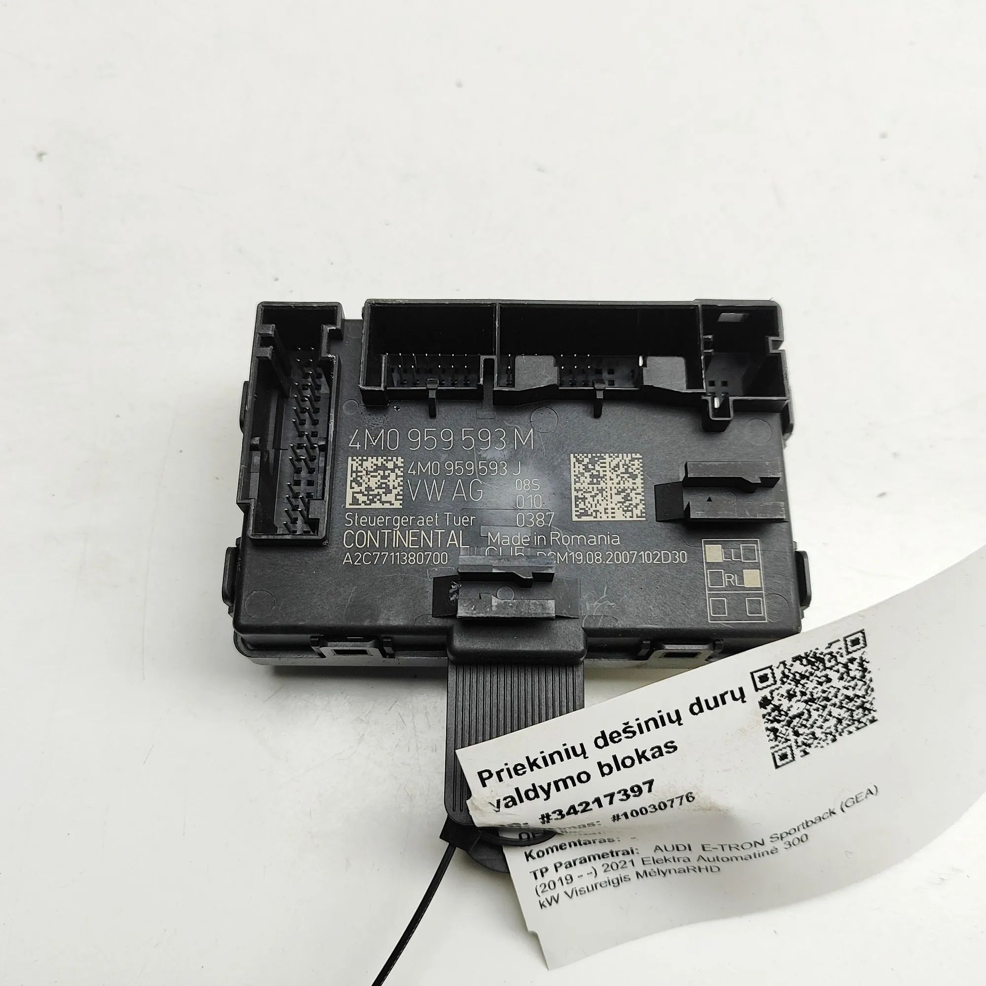 Audi e-tron Door control unit — front right Door control unit — front right — AUDI E-TRON (...