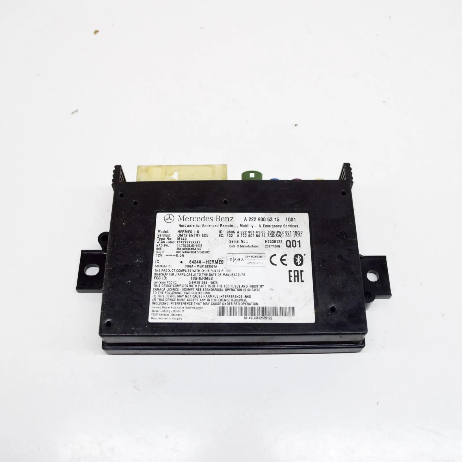 Mercedes-Benz GLC (X253) Bluetooth Control Unit Bluetooth control unit — MERCEDES BENZ GLC (C25...