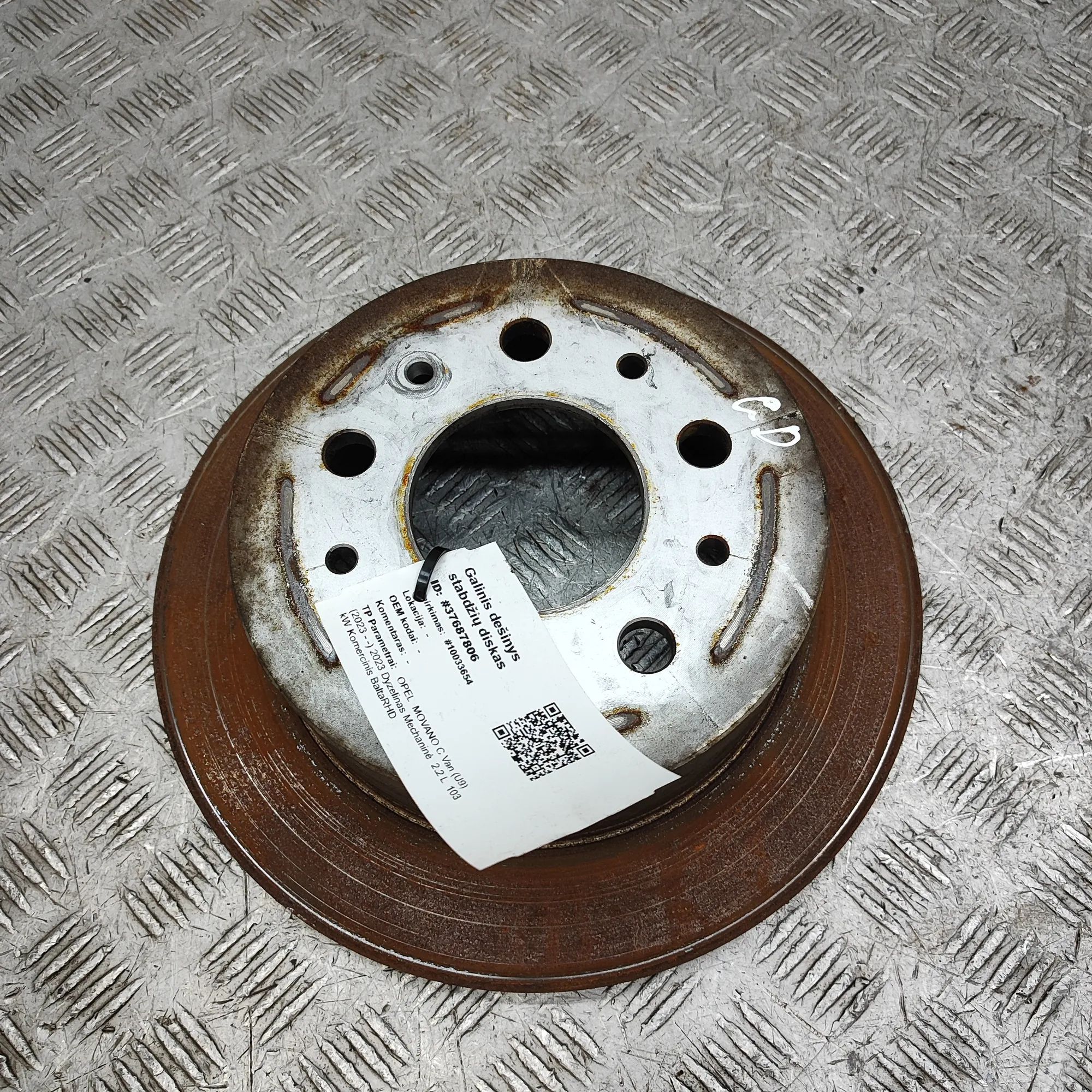 Opel Movano (C) Rear Right Brake Disc Rear Right Brake Disc — OPEL MOVANO (C Van U9) ...