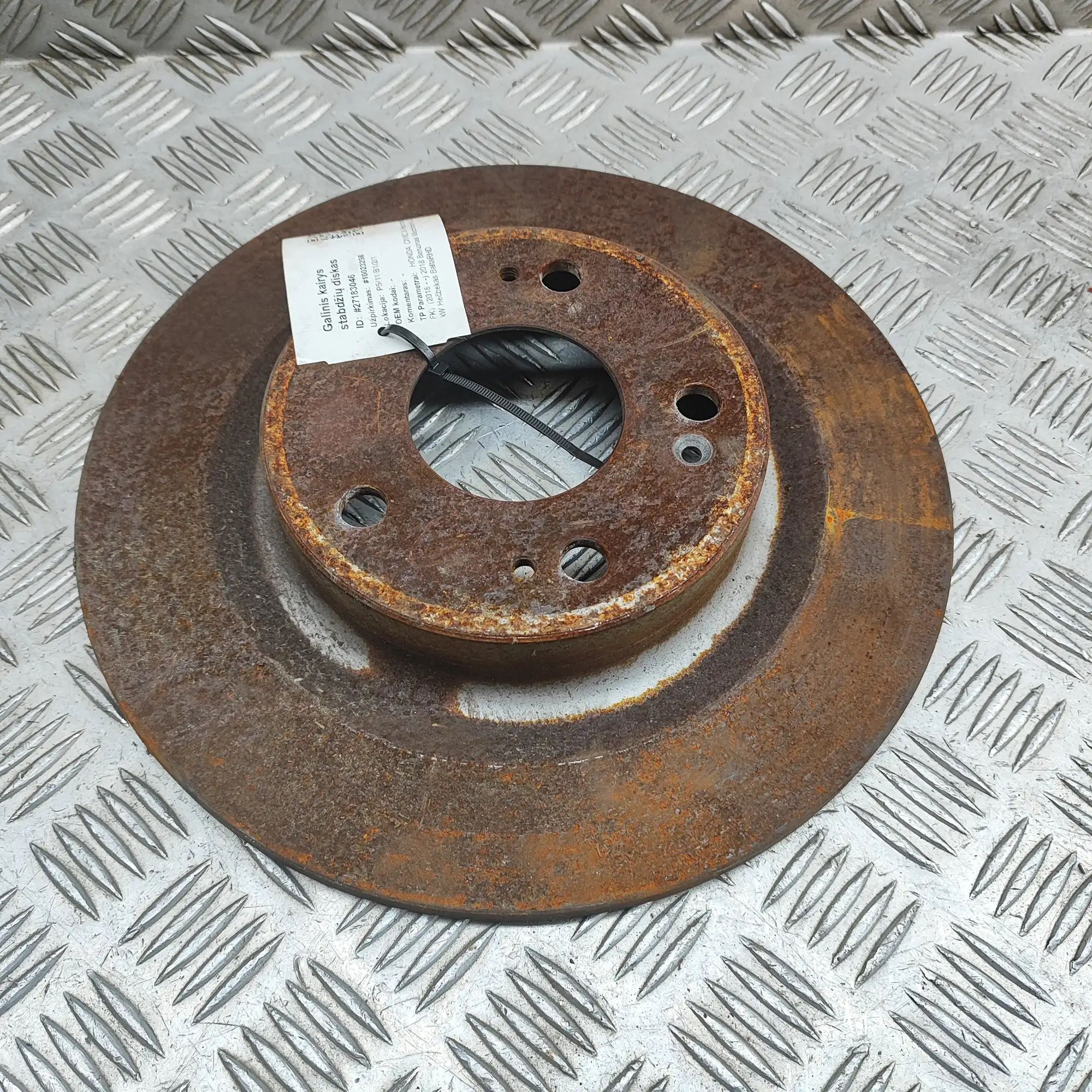 Honda Civic Rear Left Brake Disc Rear Left Brake Disc — HONDA CIVIC (X Hatchback...