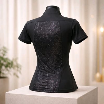 MbF Mesh Sparkle zipper Black