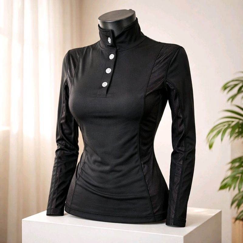 MbF Sparkle mesh longsleeve black