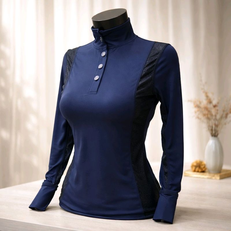 MbF Sparkle mesh longsleeve navy