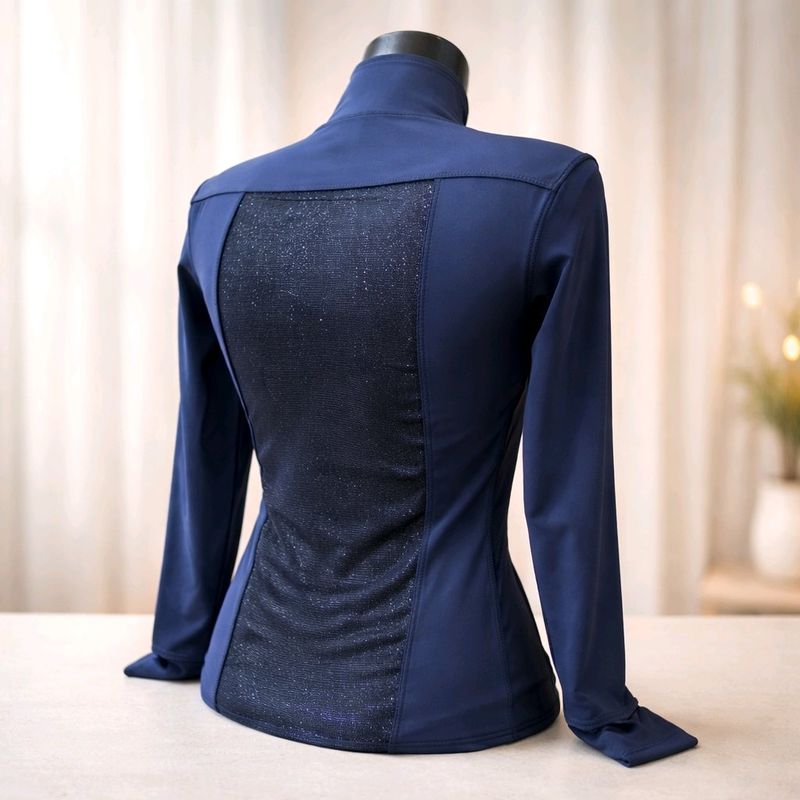 MbF Sparkle mesh longsleeve navy