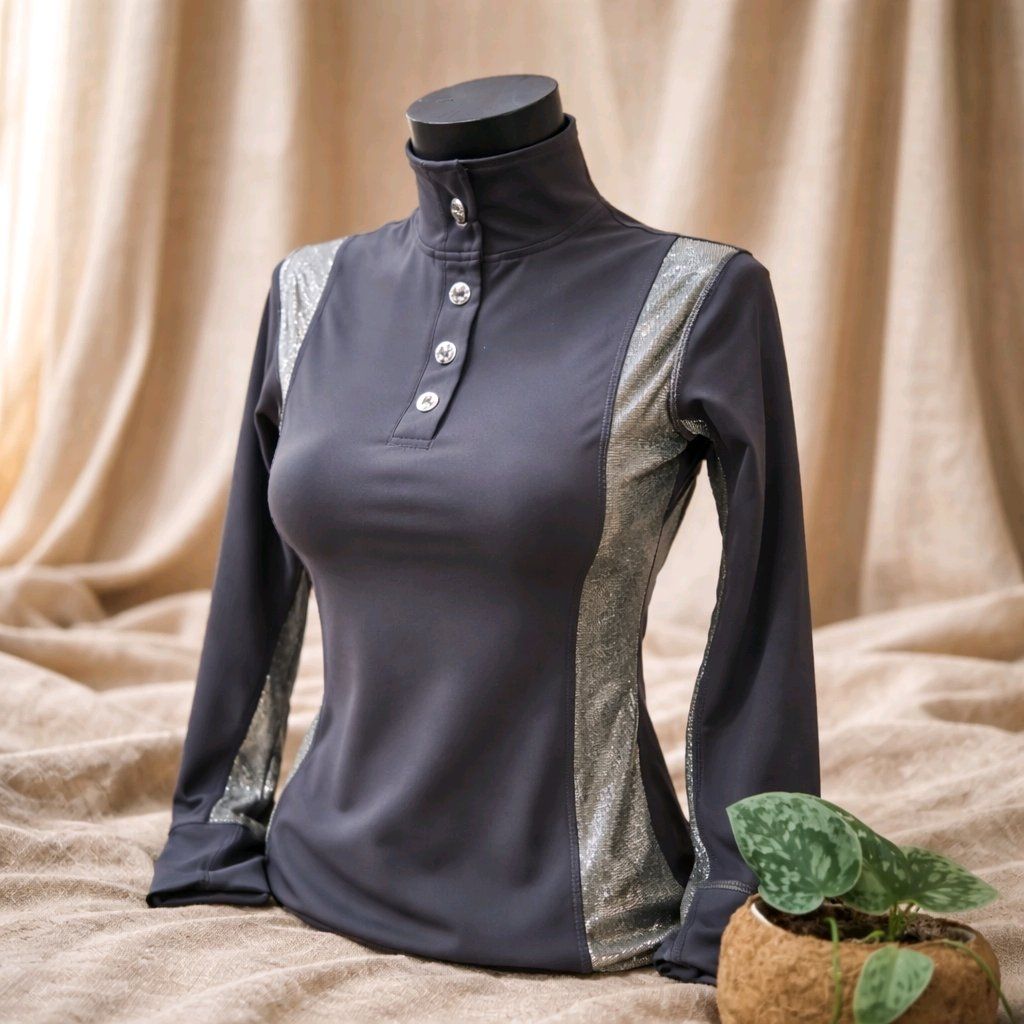 MbF Sparkle mesh longsleeve stone