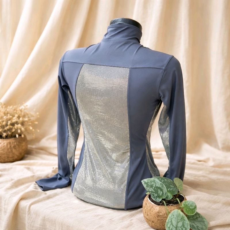 MbF Sparkle mesh longsleeve stone