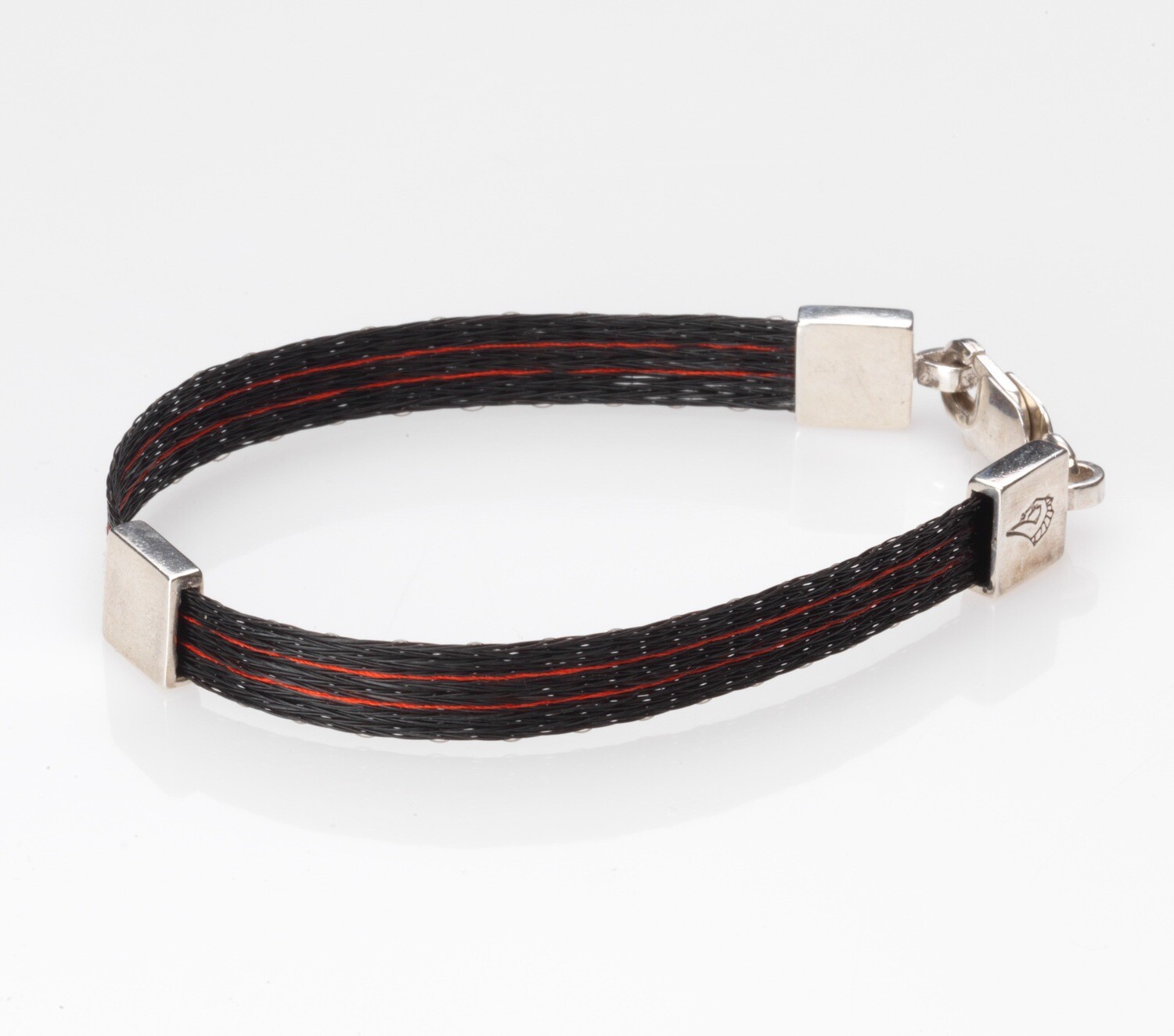 Woven horse hair ribbon bracelet - Racing Silks, wide