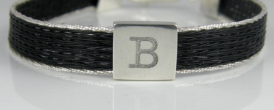 Woven horse hair ribbon bracelet - Brocade, wide Woven horse hair ribbon bracelet - Brocade, wide