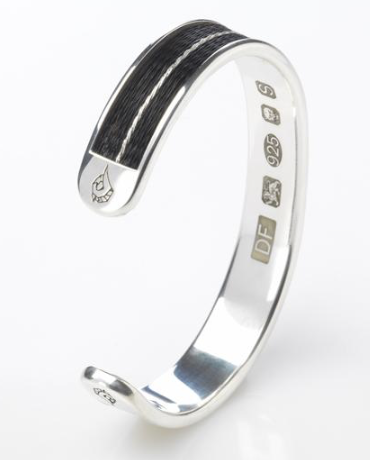 Woven inlaid horse hair torque bangle - Brocade