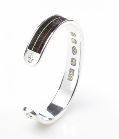 Woven inlaid horse hair torque bangle - Racing Silks Woven inlaid horse hair torque bangle - Racing Silks