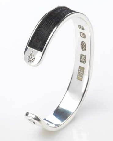 Woven inlaid horse hair torque bangle - Crinoline Woven inlaid horse hair torque bangle - Crinoline