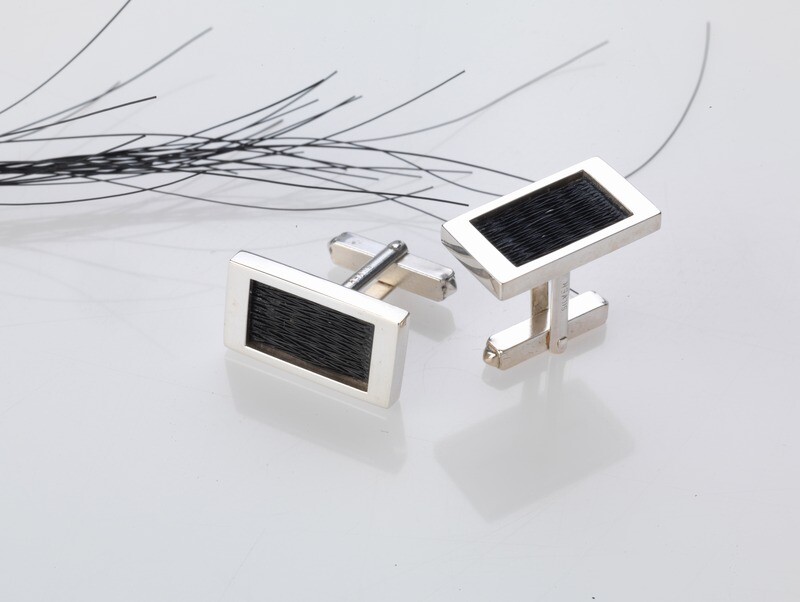 Woven inlaid horse hair cufflinks - Crinoline Woven inlaid horse hair cufflinks - Crinoline