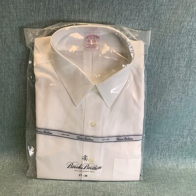 Brooks Brothers Non-Iron Traditional Fit White Dress (Men&#39;s Size 17-35) - CL1783