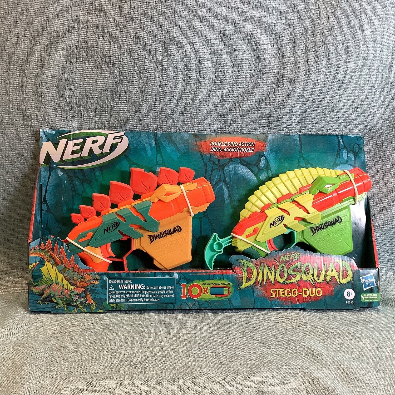 NERF Dinosquad StegoDuo, 2 Toy Foam Nerf Blasters (Ages 8+) RS3335