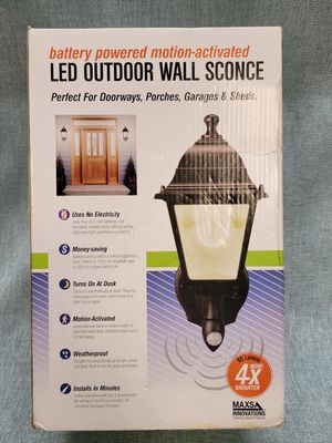 MAXSA Innovations Battery Powered Motion-Activated LED Outdoor Wall Sconce - RS3473