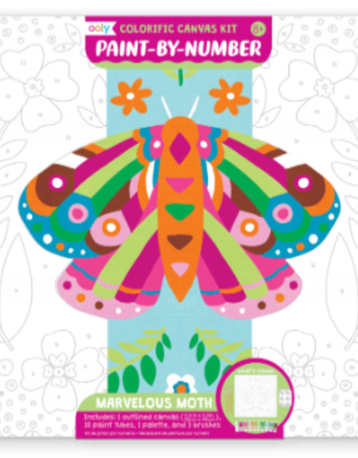 Colorific Canvas Paint By Number Kit: Marvelous Moth (Ages 8+) - RS3943