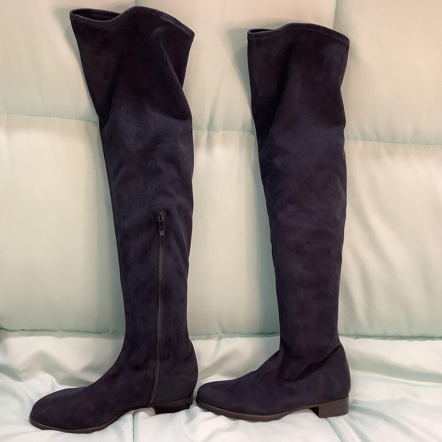 Rapisardi by Ron White Suede Over the Knee Boot, Navy (Women&#39;s Size 7) - CL1910