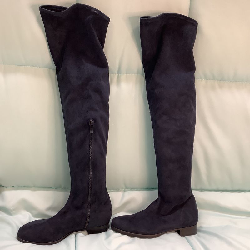 Rapisardi by Ron White Suede Over the Knee Boot, Navy (Women&#39;s Size 7) - CL1910