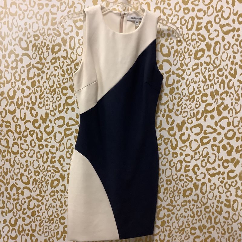 Elizabeth and James Mini Klein Navy &amp; White Color Block Sleeveless Dress (Women&#39;s Size 00) - CL1951