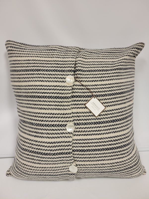 Arhaus Navy &amp; Off-White Wool Pillow Cover - RS4532