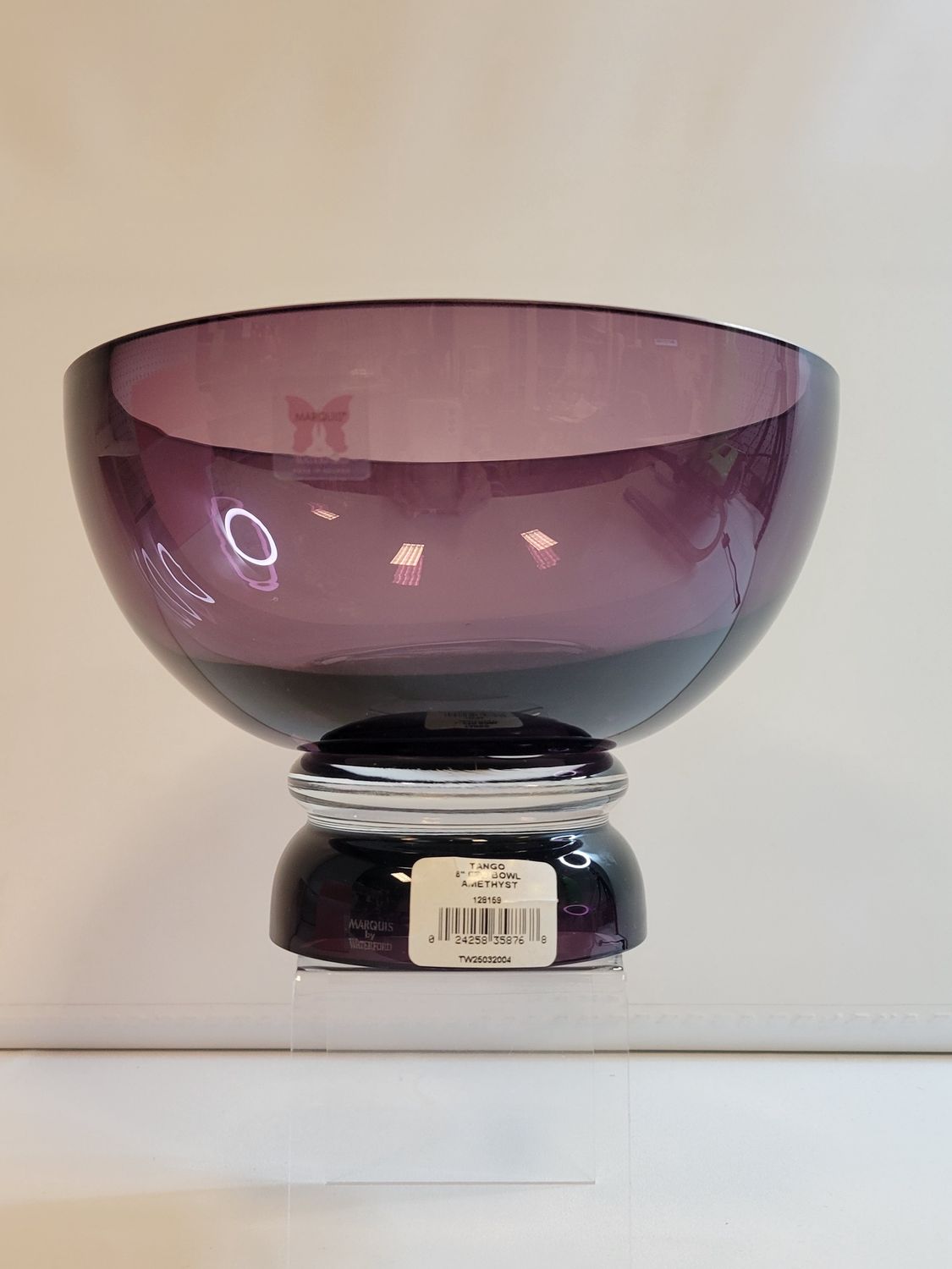 Marquis by Waterford Tango 8&quot; Footed Crystal Bowl, Amethyst - RS4541