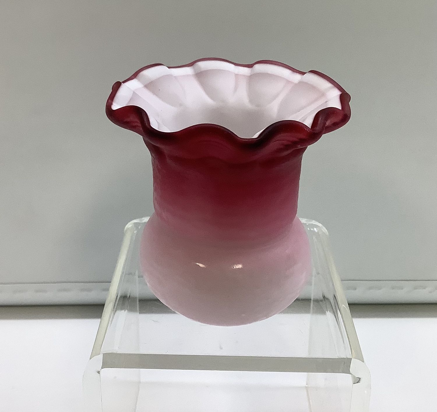 Gunderson-Pairpoint Glass Mount Washington Peachblow Toothpick Holder - RS4552