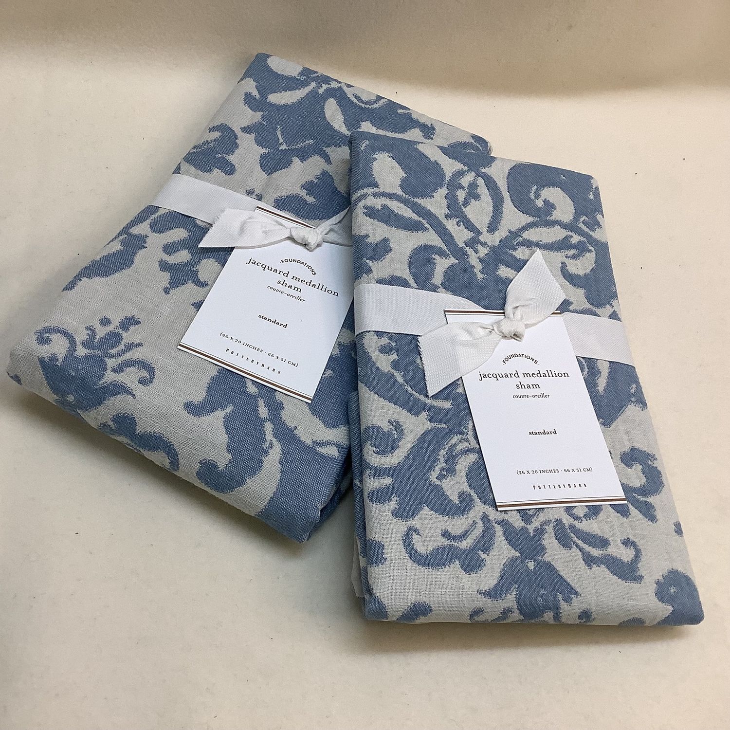 Pottery Barn Jacquard Medallion Sham (Set of 2), Standard Size - RS4631