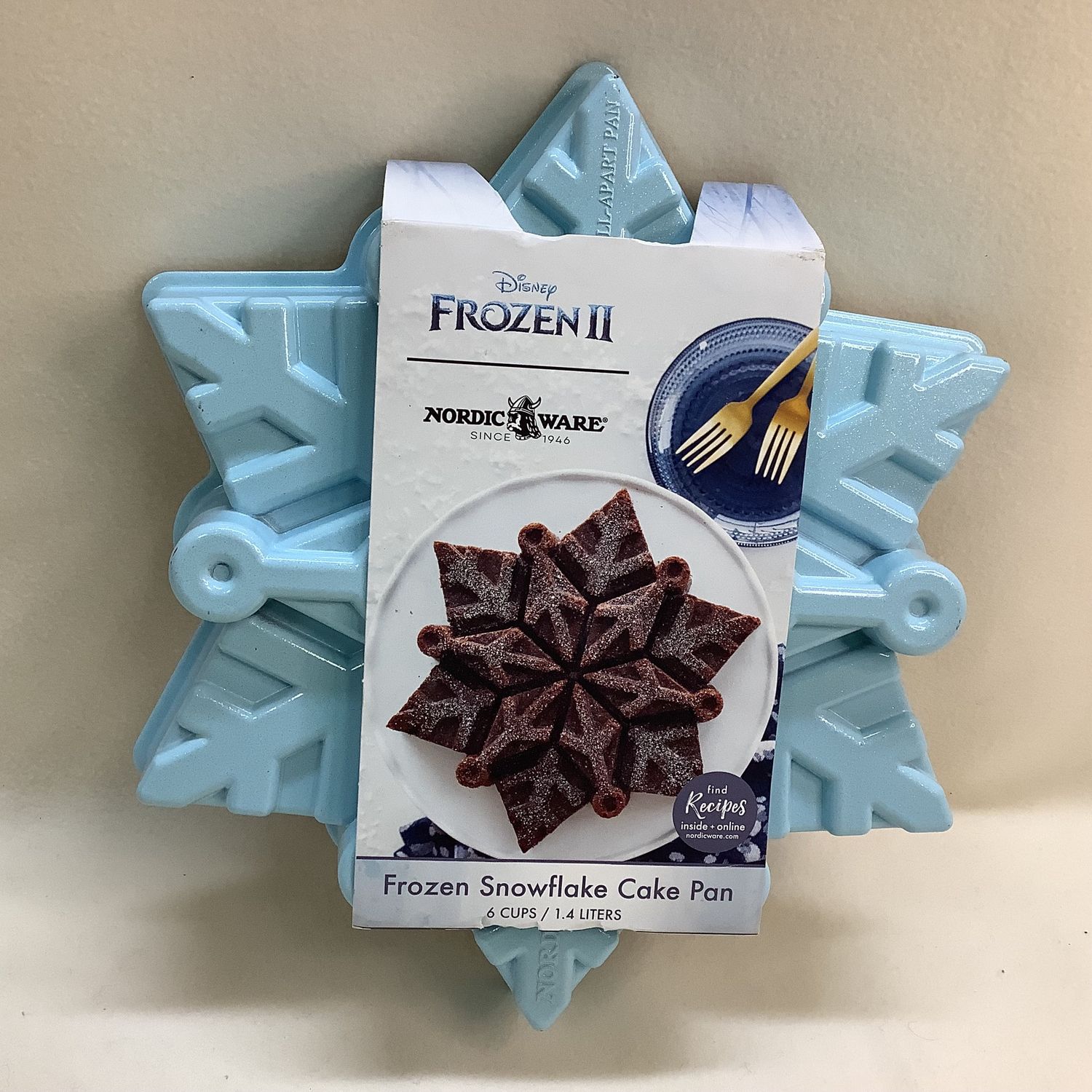 Nordicware Disney Frozen II Cast Metal Snowflake Cake Pan, Blue Nordic - RS4629