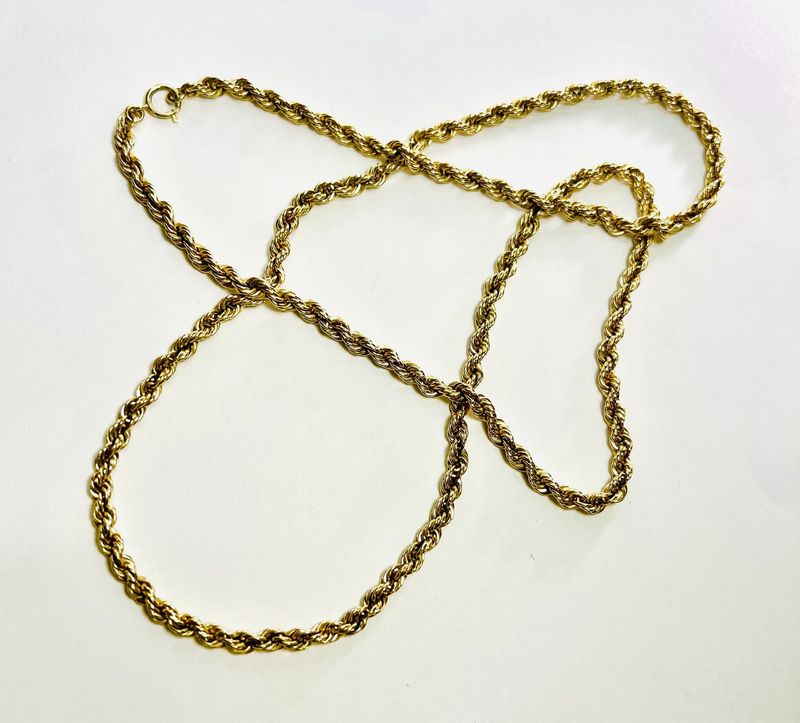 14k Gold Rope 27&quot; Chain - RS4595