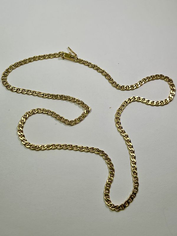 14K Gold Flat Mariner 20&quot; Chain  - RS4594