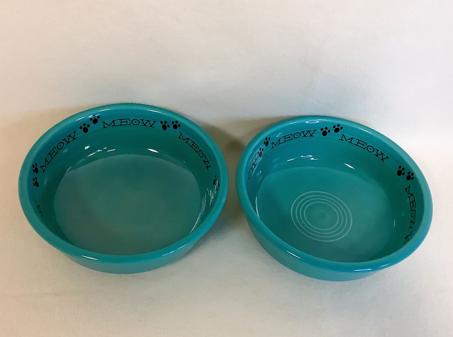 Fiesta Meow Cat Bowl, Small, Turquoise (Set of 2) - RS4641