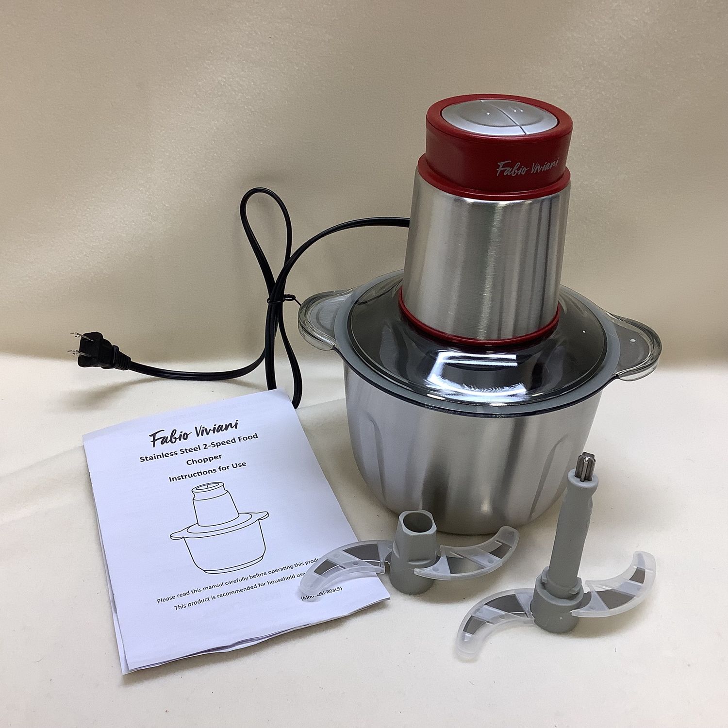 Fabio Viviani 5-Cup Stainless Steel 2-Speed Chopper - RS4639