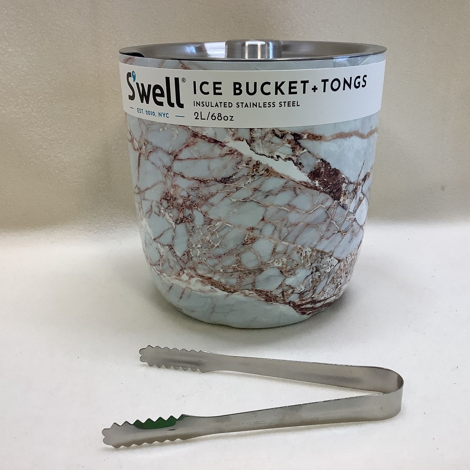 S&#39;well Calcutta Gold Ice Bucket + Tongs - RS4665